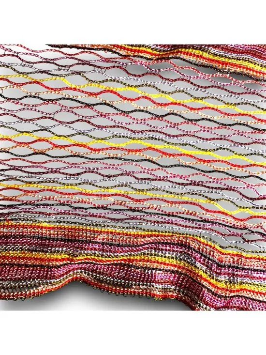 Festive Colorful "Silk Feel" Polyester Mesh Scarf Fringe EUC Decorative Boho - Picture 9 of 10